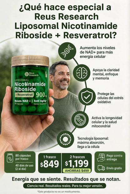 Nicotinamida Ribosida Liposomal - Apoyo Antienvejecimiento - Imagen 4