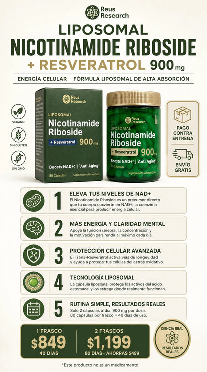 Nicotinamida Ribosida Liposomal - Apoyo Antienvejecimiento - Imagen 5