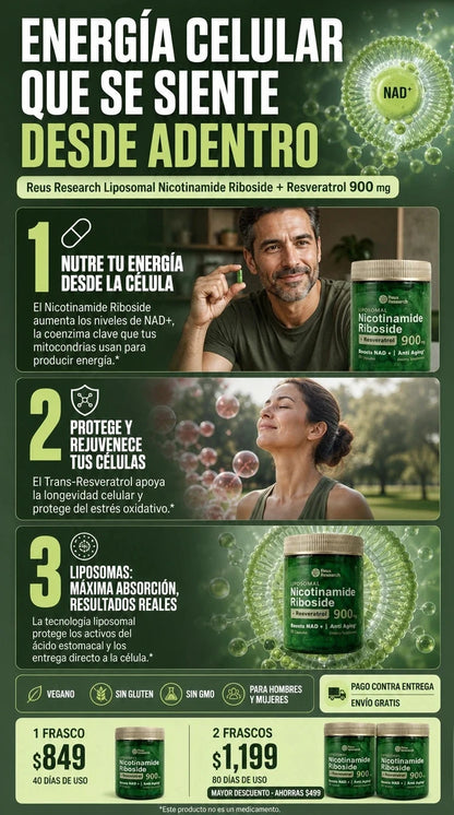 Nicotinamida Ribosida Liposomal - Apoyo Antienvejecimiento - Imagen 6